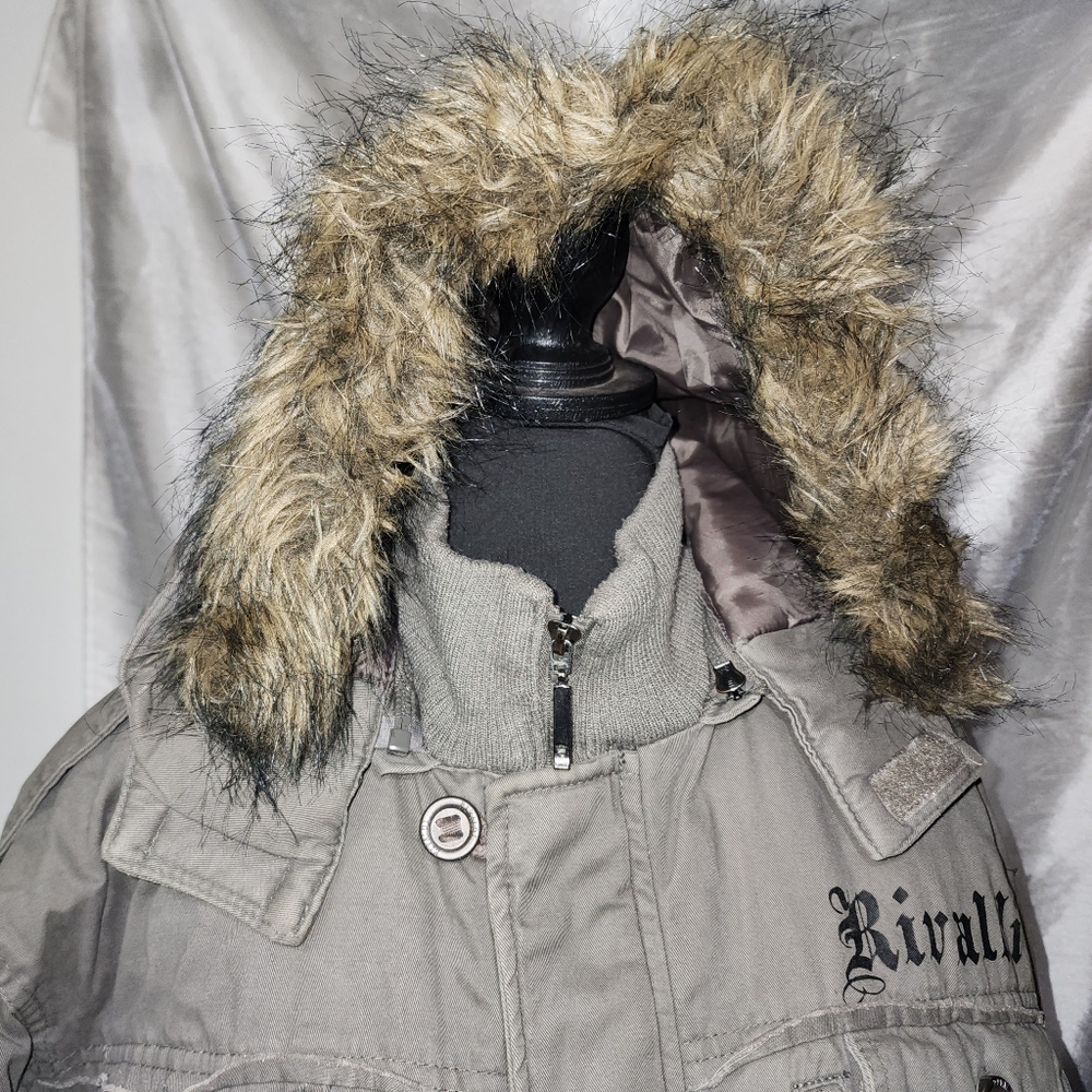 Stylish Gray Kids Jacket with Faux Fur Trim